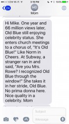 Texts From Mother: Old Blue One Year Later