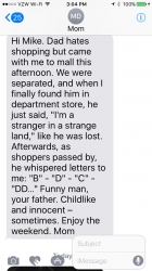 Texts From Mother: Dad Hates Shopping