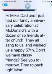 Texts From Mother: Fancy Anniversary Celebration